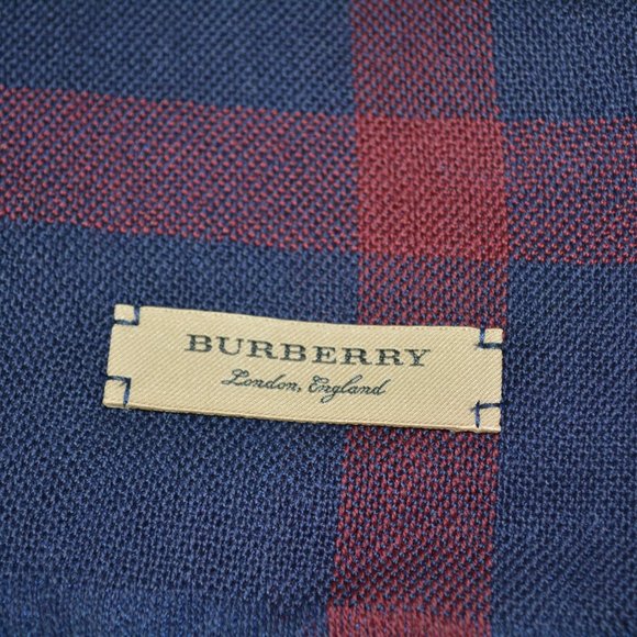 NWT BURBERRY TONAL LIGHTWEIGHT NOVA CHECK WOOL CASHMERE FRINGE SCARF - Picture 2 of 10